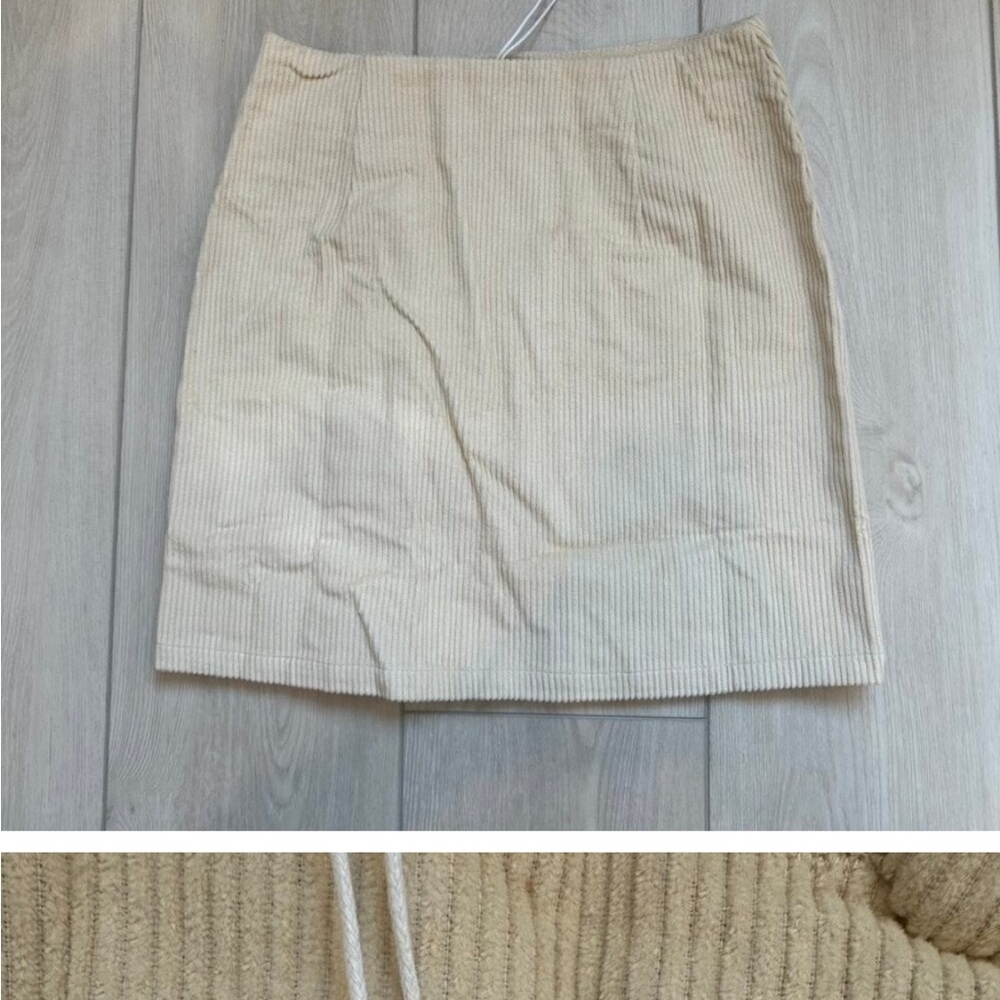 NWT Petal & Pup Genevieve beige corduroy button mini skirt XS
